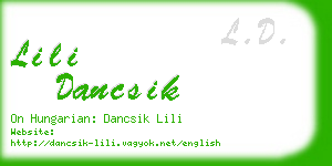 lili dancsik business card